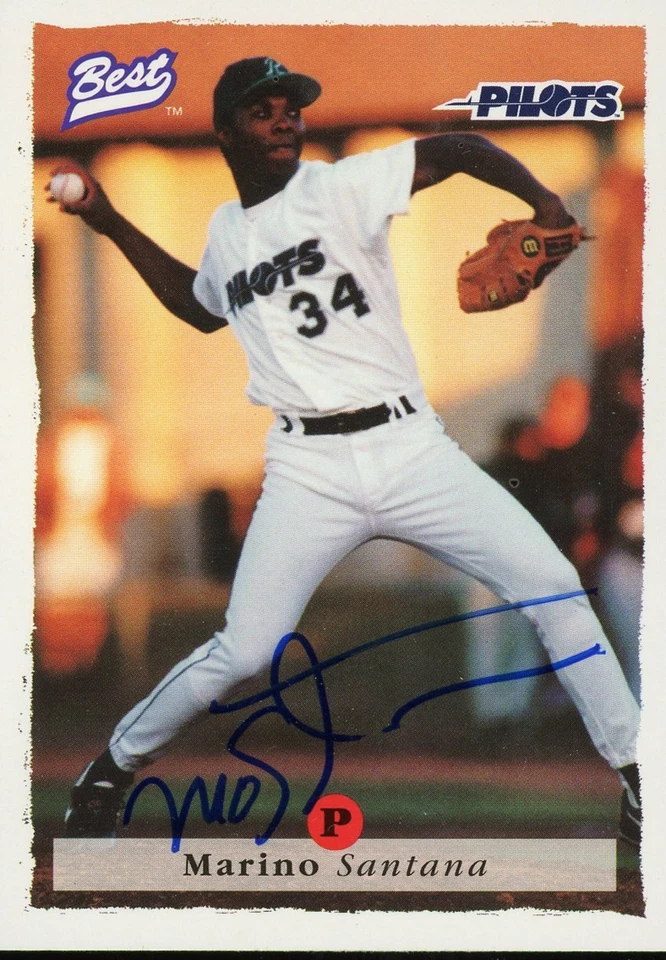 1995 Riverside Pilots MARINO SANTANA Signed Card autograph RC RED SOX TIGERS - Image 1 of 1