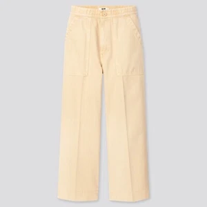 UNIQLO U Denim Relaxed Fit Ankle Length Trousers Cream Size Large L - Picture 1 of 1