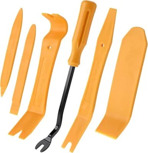 6 Pack Trim Removal Tool Kit Yellow Plastic Pry Tool Easy Removal Car Door Panel - Picture 1 of 7