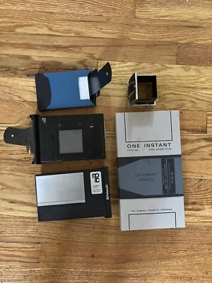 2 Polaroid Film Backs  & View Finder & A Pack Of NEW one Instant DIY Film Kit - Image 1 of 4