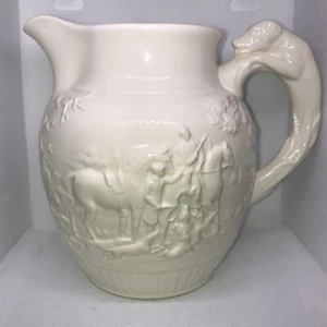 Fox Hunt Pitcher with Hound Handle Wedgwood Queensware Mint 7 1/4” - Picture 1 of 13