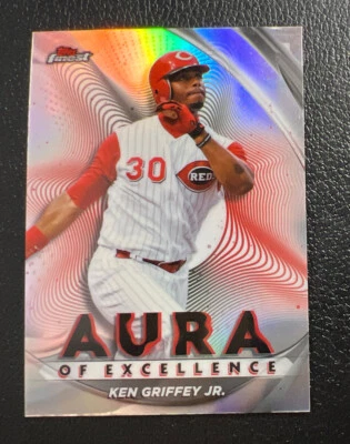 Ken Griffey Jr 2022 Topps Finest Aura Refractor SP Reds Nice! - Image 1 of 2
