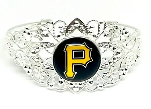 New Baseball Filigree Silver Adjustable Bangle Bracelet Free Shipping - Picture 1 of 3