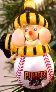Set Of 3 Pittsburgh Pirates Light-Up Snowman Ornaments Color Change - Picture 1 of 3