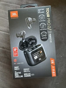JBL Tour Pro 2 True Wireless Noise Cancelling Earbuds Black JBLTOURPRO2BLK - Picture 1 of 2