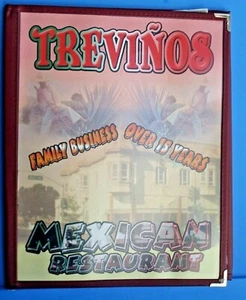 Trevinos Mexican Restaurant In Merced, Ca. Collectible Paper Menu 90's - Picture 1 of 6