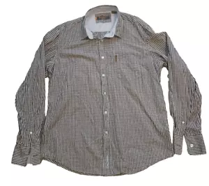 Ben Sherman The Original Men's Extra Large Dress Shirt Mocha Plaid Long Sleeve - Picture 1 of 9