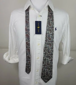 Hardy Aimes 100% Silk Necktie Multicolor Paisley Pattern Tie - Picture 1 of 5