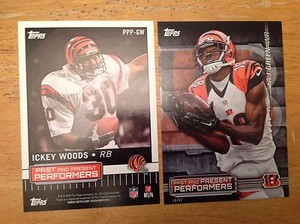 A J GREEN ICKEY WOODS PPP-GW Bengals Past & Present 2015 Topps 5x7 #/99 made