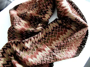 $225 Missoni Luxrex Zig Zag Scarf- Italy - Orange label Unisex - Picture 1 of 8