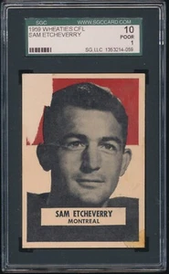 1959 Wheaties CFL #7 Sam Etcheverry Hall of Fame SGC 1 POOR POP 4 - Bild 1 von 2