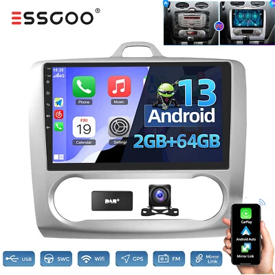 DAB+ 64G Android 14 Autoradio GPS Carplay Kam Für Ford Focus MK2 MK II 2004-2011 - Bild 1 von 4