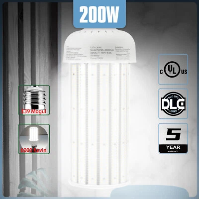 Luz LED Maíz 200W E39 Mogul Base Garaje Almacén Taller Bombilla Alta Bahía 6000K Foto 1 de 4