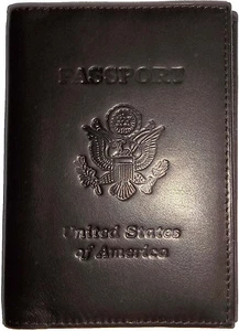 EE. UU. Estuche de cuero fino para pasaporte, Cartera de cuero Estuche para tarjeta de crédito Estuche para tarjeta de identificación #9 - Imagen 1 de 12