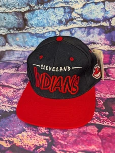 Vintage Starter Cleveland Indians Bubble Script Neu mit Etikett Zauber 100 % Wolle Natur - Bild 1 von 8