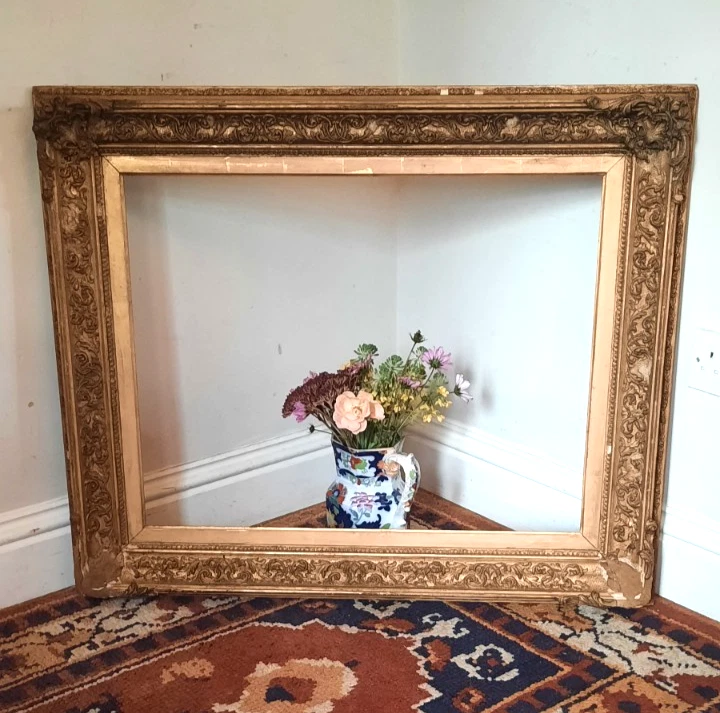 Antique Baroque Style 19th Century Large Ornate Giltwood  Picture Frame - Image 1 of 4