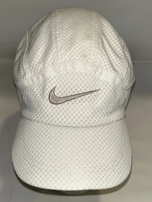 VINTAGE 6 PANEL NIKE HAT CAP WHITE FULL MESH TAILWIND TENNIS RUNNING CHALLENGE - Image 1 of 4