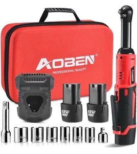 3/8" 40 Ft-lbs Cordless Electric Ratchet Wrench Kit with Variable Speed - Picture 1 of 10
