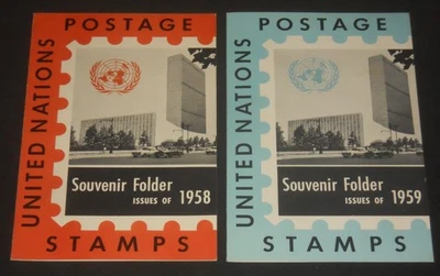 Naciones Unidas 1958-59 primeras carpetas de recuerdo ONU Foto 1 de 3