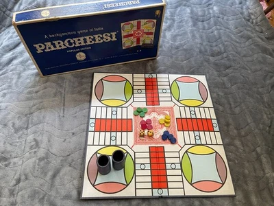 Vintage 1964 Parcheesi Backgammon Game of India Game Board Popular Edition - Image 1 of 4