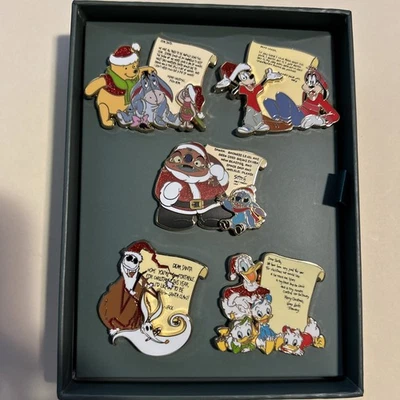 Disney 5 Pin Set 161755 Pooh Jack NBC Stitch Goofy Donald Christmas 2021 Le 1000 - Image 1 of 3