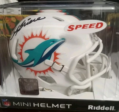 Minicasco autografiado firmado por Bob Griese Miami Dolphins Speed Beckett certificado de autenticidad Foto 1 de 4
