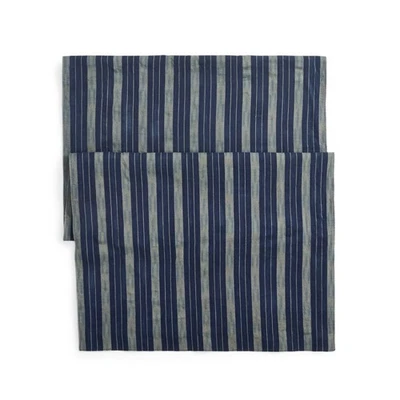 Écharpe RRL Ralph Lauren en coton indigo tissé main taille unique rayée... - Photo 1/4