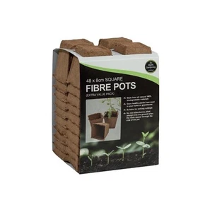 Guirnalda Fibra Ollas Cuadradas 48 8cm Biodegradable Value Pack Hogar o Invernadero - Imagen 1 de 2