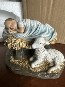 Gottes Geschenk Jesuskind in Krippe Weihnachten Das Lamm, Krippe - Bild 1 von 6