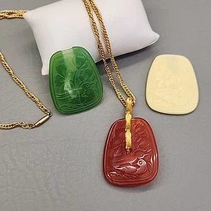 Vintage Necklace Interchangeable Acrylic Pendant Stanley Home Products 1970s - Picture 1 of 14