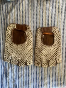 DAVIDE CENCI Real Leather Men Fingerless Driving cycle Gloves Unlined Chauffeur - Picture 1 of 7