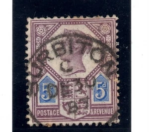 G.B. SG. 207 : 1887 " 5d. PURPLE and BLUE ' Die I " with SURBITON 2/ring - Picture 1 of 1