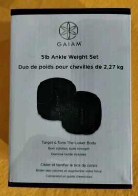 Par de pesas de tobillo Gaiam Restore 5 lb ajuste cómodo negro ejercicio entrenamiento gimnasio Foto 1 de 4