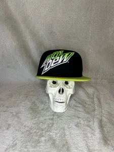 Mountain Dew SnapBack Flat Brim Hat 2014 W/  Green And White Embroidered Logo - Picture 1 of 8