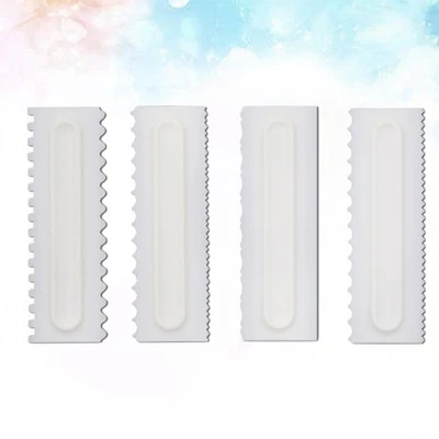  Raschiatori per torta 4 pezzi Strumenti per raschietti modellanti in plastica - Imagen 1 de 4