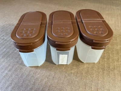 3 Tupperware # 1843 Modular Mates Spice Shaker Container Small (brown) - Image 1 of 4