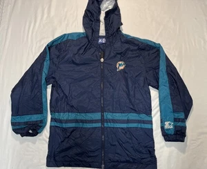 Vintage Miami Dolphins Jacket Mens Large NFL Football Starter Windbreaker 90s - Picture 1 of 7