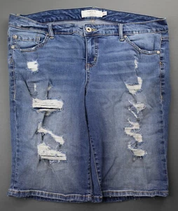 Pantalones cortos de jean para mujer Torrid Bermuda 2020 desgastados elásticos talla 18 (cintura 40) - Imagen 1 de 7