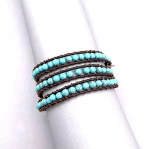 Lucky Brand Vintage Semi Precious Accents Turquoise Wrap Bracelet - Picture 1 of 5