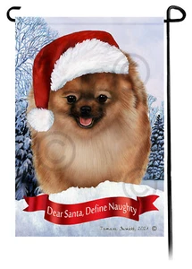 Querido Santa, Define Bandera de Jardín Travieso - Sable Pomerania 111E - Imagen 1 de 1