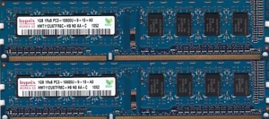 2GB 2x1GB PC3-10600 HYNIX HMT112U6TFR8C-H9 N0 AA-C DDR3-1333 BLUE Ram Memory Kit - Picture 1 of 2