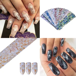 Decoración Manicura Láminas Puntas Degradado Mármol Hágalo usted mismo Transferencia Pegatina Arte en Uñas - Imagen 1 de 11