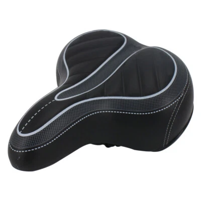 舒适凝胶垫 宽 Big Bum 山地自行车座椅鞍座 大型运动缓冲 — 第 1/4 张图片