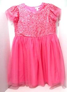 Cat & Jack Girls Size L (10-12) Spring Summer Dress Pink Sequin Tulle Tutu Skirt - Picture 1 of 7