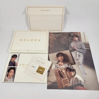 BTS JUNGKOOK JK Gold Solid White Version All Inclusions Photocards PC Poster 1B - Image 1 of 4