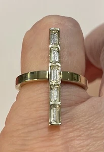 DYRBERG KERN -DANISH-RING IN GOLD PLATED WITH SWAROVSKI CRYSTALS-SIZE l ( 6 )NEW - Picture 1 of 7