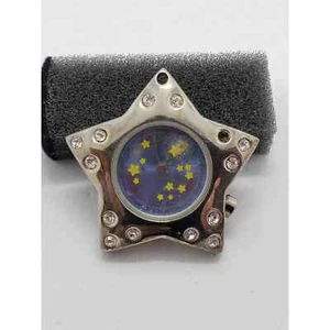 Star shaped watch face. Blue face with Yellow stars. Sliver numbers and hands. - Picture 1 of 1
