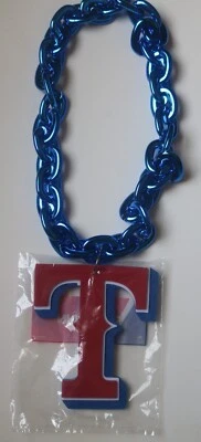 FANFAVE FANCHAIN TEXAS RANGERS JUMBO BIG BLUE FAN CHAIN NECKLACE – NEW - Image 1 of 2