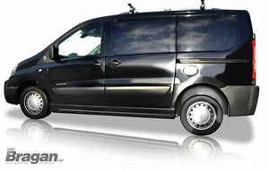 Barras laterales para Fiat Scudo larga distancia entre ejes 2007 - 2016 tubos de acero inoxidable faldas furgonetas negras - Imagen 1 de 6