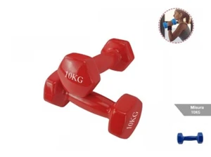 COPPIA PESI PALESTRA 10KG FITNESS BILANCIERE ESERCIZI PESO - Imagen 1 de 3